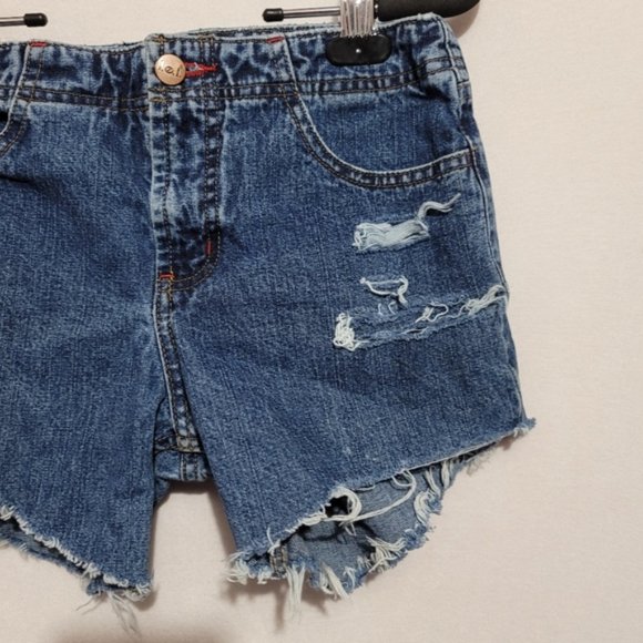 vtg lei dark wash cut off jean shorts size 3 vinta - Picture 7 of 11